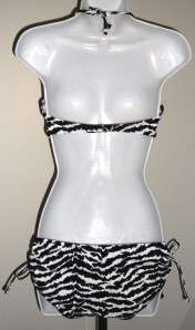 VICTORIAS SECRET ZOE PUSH UP ZEBRA HIPSTER BIKINI 36C/M  