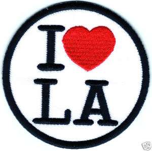 LOVE LA LOGO EMBROIDERED Iron Patch T Shirt Sew Cloth  