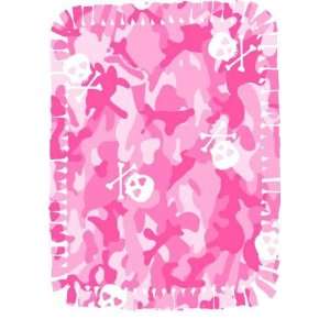  Microfleece No Sew Throw Kit Skull Pink Fabric By The Each 