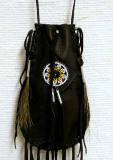 Native American Large Buckskin Corn Bag  