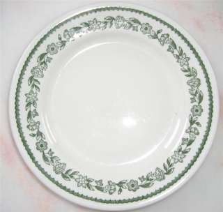 VINTAGE BUFFALO RESTAURANT CHINA 7 PLATE GREEN FLORAL  
