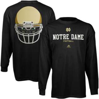adidas Notre Dame Fighting Irish Eyes Long Sleeve T Shirt   Black 