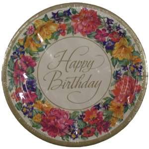 Printed Paper Plates  Birthday Garden Dessert / Salad Plates  