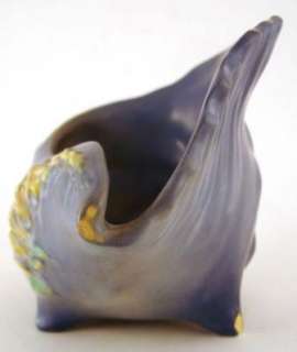 Roseville Pottery Blue Conch Shell Foxglove Flowers  