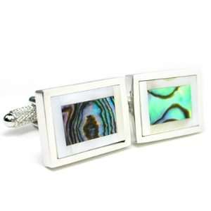  Abalone & Mother of Pearl Cuff Links Gift Boxed Office 