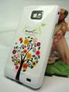   flower pattern leather case # Green for Samsung galaxy S2 i9100  