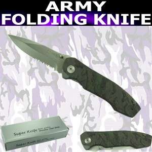 Finger Assisted Camo Rescue Tactical Pocket Knife Tool  