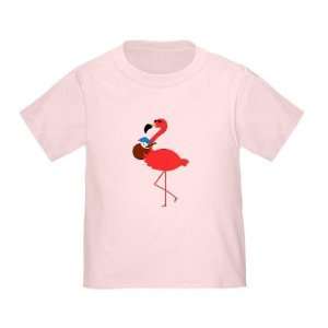 Pink Flamingo in Sunglasses Toddler Shirt   Size 2T