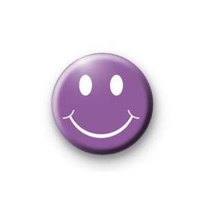     PURPLE SMILE FACE   Pinback Button 1.25 Pin / Badge ~ Emoticon