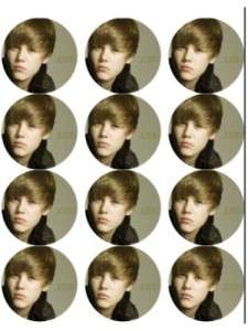 Justin Bieber   Edible Photo CupCake Topper 12 images  