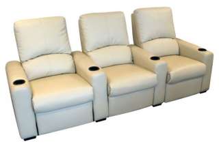 EROS Home Theater Seating 6 Cream Seats Recliner Chairs  