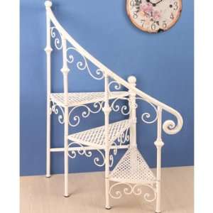  Ivory Metal Stair Case Plant Stand