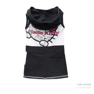 yrs Baby Kids Girls Black Kitty Sleeveless Summer Dress Skirt 