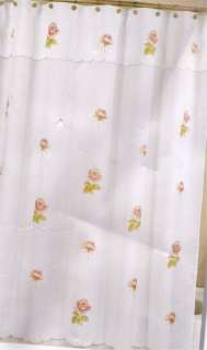 SILKY Beautiful ROSE Floral SHOWER CURTAIN NeW + Liner  
