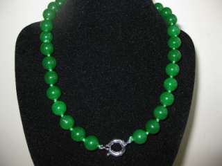 HUGE 5 mm CHINESE GREEN JADE NECKLACE  nk jd3 s5  