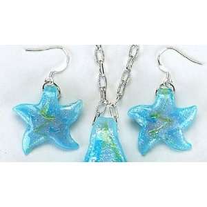 Starfish Style Aquamarine Precious Gemstone Earrings Jewelry Fashion