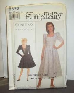 Simplicity Vintage Gunne Sax Jessica McClintock 12   16 sewing pattern 