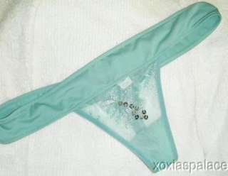 Low rise straight waistband mesh thong panty with sequin accented 