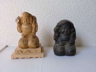 Daikoku Antique Small figurines Okimono Wood & Metal  