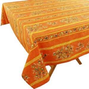   Baux Orange Cotton Tablecloths 63 x 118 Rectangle