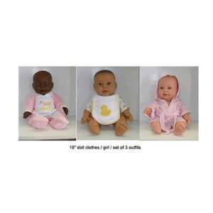  Get Ready Kids MTB1300 Doll Clothes Set Of 3 Girl Outfits 