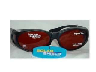 Solar Shield Beyond Blue Fits Over Sunglasses, Black Frames