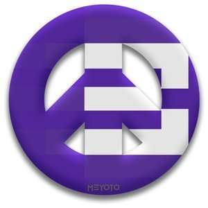  Peace Symbol Removable Sticker of Purple and White College 