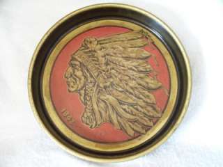   IROQUOIS INDIAN Head BEER & ALE Metal TRAY Buffalo N.Y. Brewery  