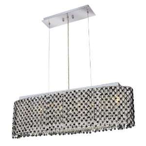  JT/RC Moda 11 Inch High 6 Light Chandelier, Chrome Finish with Jet 