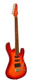   Quilted Top Double Cutaway Electric Guitar in Cherry Sunburst KESSCSB