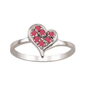  Ruby Heart Birthstone Ring Jewelry
