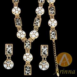   charming yellow necklace earrings bracelet Set Swarovski Crystal