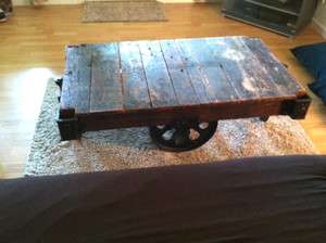 Antique Vintage Industrial LINEBERRY Coffee Table Cart  