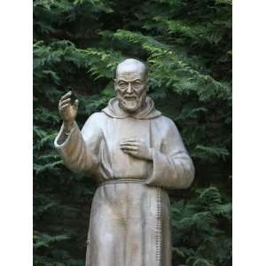  Padre Pio Sculpture in a Roman Park, Rome, Lazio, Italy 