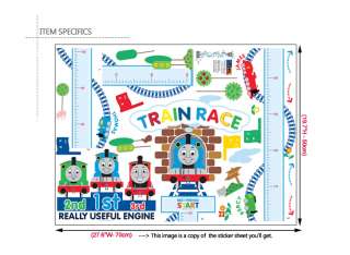 THOMAS & FRIENDS Train Growth Chart Wall Stickers Kids  
