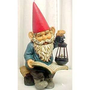  `Scratch and Dent` Reading Garden Gnome W/ Lantern Outdoor 