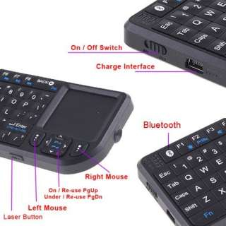 in 1 Rii Mini Wireless Bluetooth Keyboard Mouse Touchpad For iPad 2 