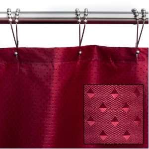  Diamond Jacquard Polyester Shower Curtain   Burgundy   168 