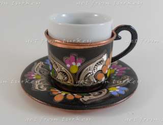 Espresso / Turkish Coffee Cup Mug Set Handmade Crafted Copper 