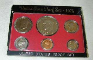 1975 US MINT PROOF 6 COIN SET ORIGINAL BOX  
