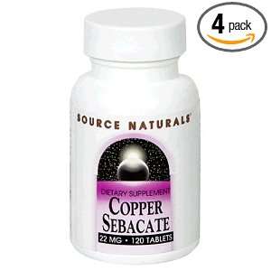  Source Naturals Copper Sebacate 22mg, 120 Tablets (Pack of 