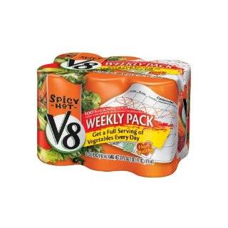 V8 Vegetable Juice, Spicy Hot (5.5 Ounce), 6 Count Cans (Pack of 8)