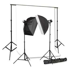   Softboxes, 1 Background Support System, 1 Muslin Backdrop & Carry Case