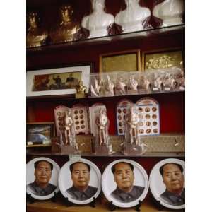 Statues, Plates and Other Mao Souvenirs for Sale in a Shaoshan Market 