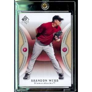  2007 Upper Deck SP Authentic # 6 Brandon Webb   Diamondbacks   MLB 