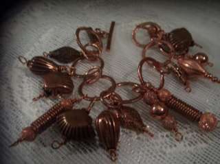 VINTAGE COPPER CHARM BRACELET  