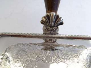 Vintage English Silver Plated Engraved Hinge Lid Cigarette Box.  