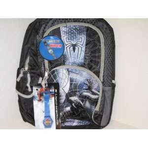   Spiderman 3 Black Venom School Backpack with Bonus Watch Toys & Games