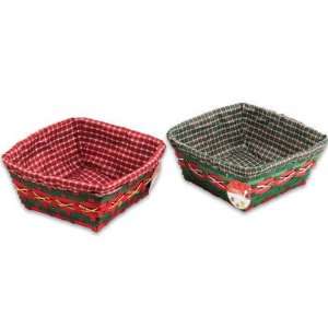   Christmas Bamboo Square Basket with Fabric Linning