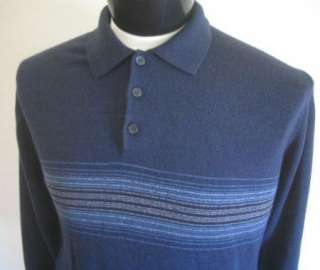 DOCKERS 100% ACRYLIC Navy Blue L Polo shirt Sweater LS  